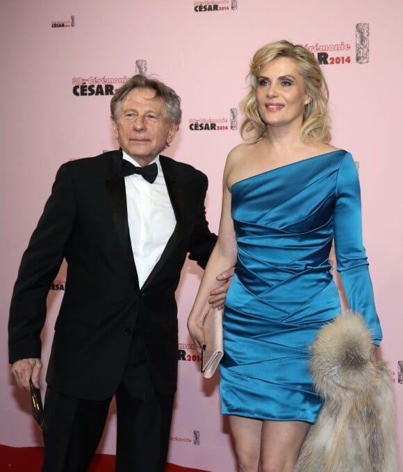 Roman Polanski et sa femme Emmanuelle Seigner - 39e cérémonie des César au théâtre du Châtelet à Paris le 28 février 2014.