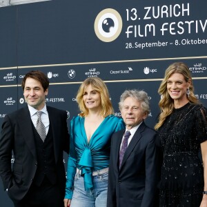 Karl Spoerri, Roman Polanski et sa femme Emmanuelle Seigner, Nadja Schildknecht - Avant-première du film "D'paèrs une histoire vraie" lors du festival du film de Zurich, le 2 octobre 2017.