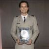 Le caporal dans l'armée de terre au 68e régiment d'artillerie d'Afrique (RAA) Florent Manaudou (handballeur et ancien nageur) - 3ème édition des trophées des champions des armées 2017 à l'amphithéâtre Valin sur le site de Balard à Paris, France, le 4 octobre 2017. © Pierre Perusseau/Bestimage