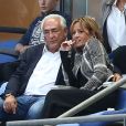 Dominique Strauss Kahn et sa compagne Myriam L'Aouffir assistent à la finale de la Coupe de France entre le PSG et Auxerre au Stade de France à Saint-Denis le 30 mai 2015.