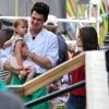 Exclusif - Hayden Christensen reçoit la visite de sa compagne Rachel Bilson et leur fille Briar Rose sur le tournage de ''Little Italy'' à Toronto, le 13 juin 2017.