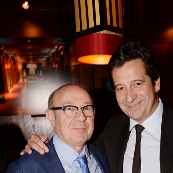 Semi-Exclusif - Jacques Pessis, Laurent Gerra - Lancement du livre de Laurent Gerra "Carnets d'un sale gosse", soirée organisée par Five Eyes Production, au Buddha-Bar à Paris, le 9 octobre 2017. © Rachid Bellak/Bestimage