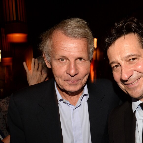 Semi-Exclusif - Patrick Poivre d'Arvor, Laurent Gerra - Lancement du livre de Laurent Gerra "Carnets d'un sale gosse", soirée organisée par Five Eyes Production, au Buddha-Bar à Paris, le 9 octobre 2017. © Rachid Bellak/Bestimage