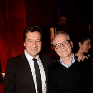 Semi-Exclusif - Laurent Gerra, Thierry Frémaux - Lancement du livre de Laurent Gerra "Carnets d'un sale gosse", soirée organisée par Five Eyes Production, au Buddha-Bar à Paris, le 9 octobre 2017. © Rachid Bellak/Bestimage