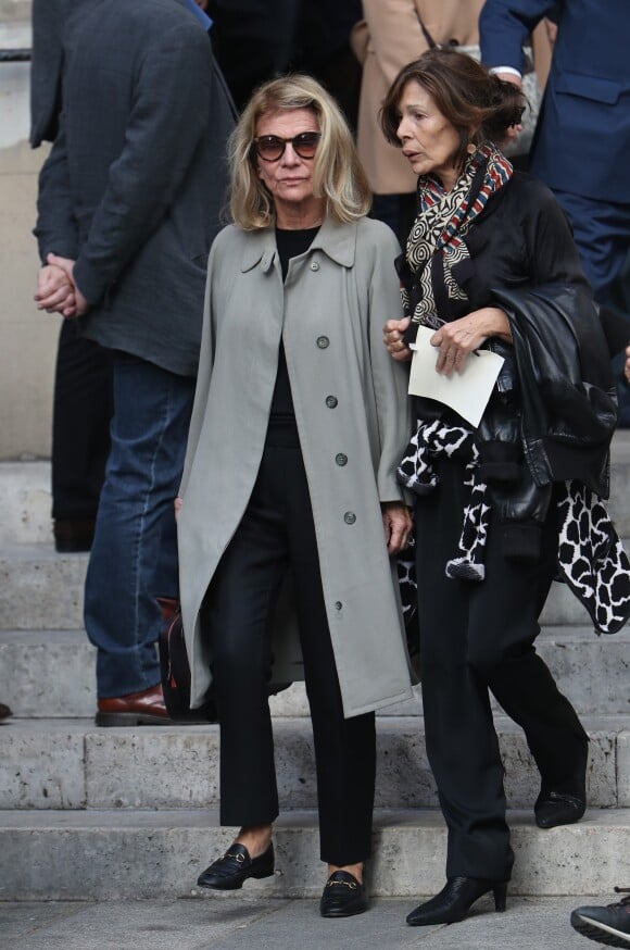 Nicole Garcia lors des obsèques de Jean Rochefort en l'église Saint-Thomas d'Aquin à Paris, le 13 octobre 2017.