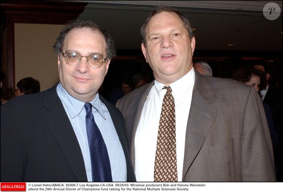 Bob et Harvey Weinstein au 29e Dîner des Champions à Century City le 26 septembre 2003