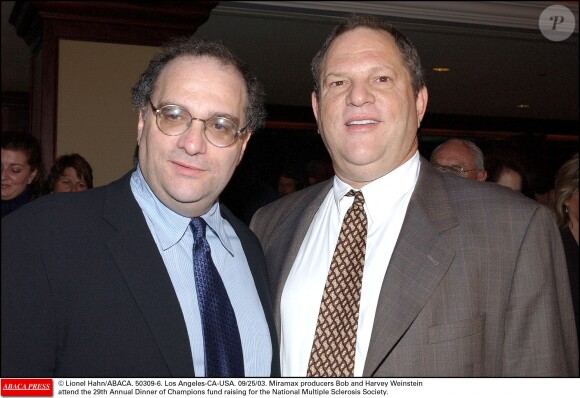 Bob et Harvey Weinstein au 29e Dîner des Champions à Century City le 26 septembre 2003
