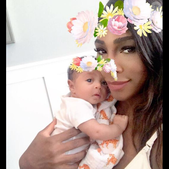 Adorable photo d'Alexis Olympia, la fille de Serena Williams et Alexis Ohanian, sur sa page Instagram le 14 octobre 2017.