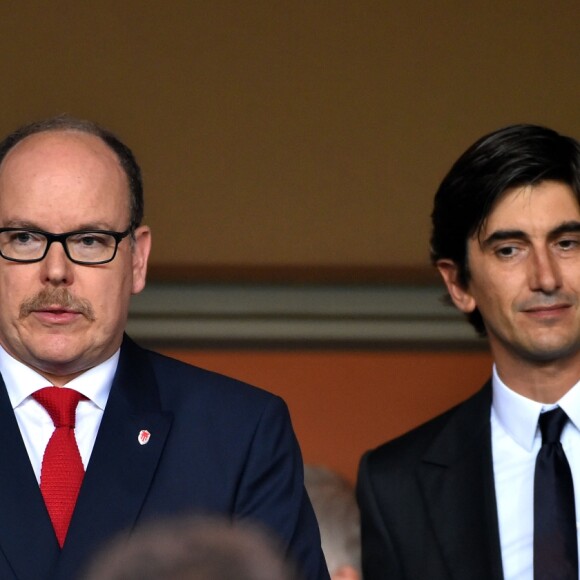 Le prince Albert II de Monaco lors du match de Ligue des Champions entre l'AS Monaco et le Besiktas Istanbul au stade Louis II à Monaco le 17 octobre 2017. © Bruno Bebert / Bestimage