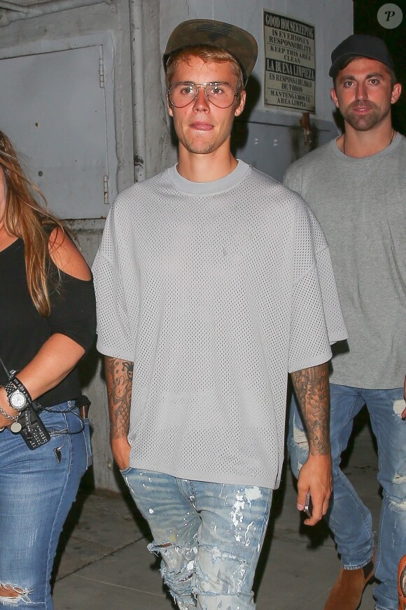 Justin Bieber à la sortie d'une église à Beverly Hills, le 23 août 2017