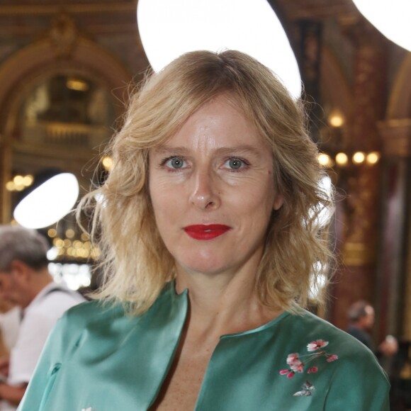 Karin Viard - People au défilé de mode Haute-Couture automne-hiver 2017/2018 "Lan Yu" à l'hôtel Intercontinental à Paris, le 5 juillet 2017. © Denis Guignebourg / Bestimage