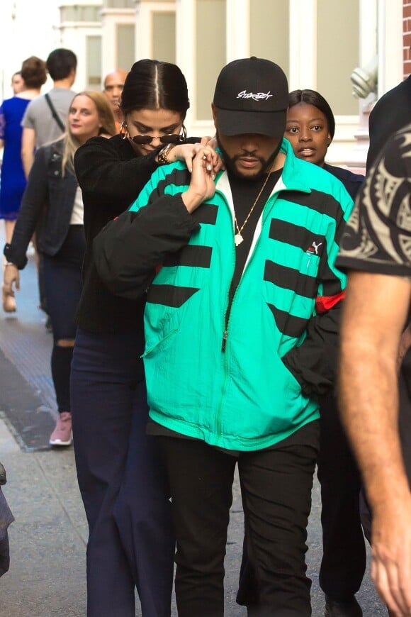 Selena Gomez et son compagnon The Weeknd sont allés faire du shopping chez Louis Vuitton dans le quartier SoHo à New York, le 3 septembre 2017