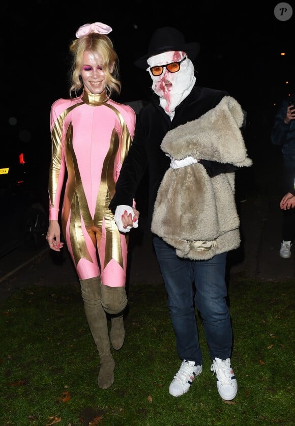 Claudia Schiffer et son mari Matthew Vaughn - Arrivée des people à la soirée d'Halloween de J. Ross à Londres, le 31 octobre 2017.
