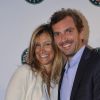 Julien Benneteau et sa femme Karen (enceinte) - Soirée des joueurs à la Tour Eiffel lors du tournoi de tennis de Roland Garros à Paris. Le 22 mai