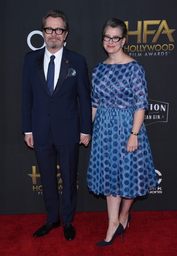 Gary Oldman et sa femme Gisele Schmidt à la 21e soirée annuelle des Hollywood Film Awards à Los Angeles, le 5 novembre 2017. © Chris Delmas/Bestimage