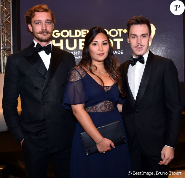 Pierre Casiraghi, Louis Ducruet et sa compagne Marie lors de la 15e édition du Golden Foot Hublot Award, remis à Iker Casillas le 7 novembre 2017 à l'hôtel Mériden à Monaco. © Bruno Bebert/Bestimage