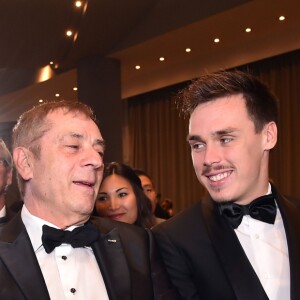 Pierre Casiraghi, Antonio Caliendo (président et fondateur du prix Golden Foot), Louis Ducruet, Li Ming lors de la 15e édition du Golden Foot Hublot Award, remis à Iker Casillas le 7 novembre 2017 à l'hôtel Mériden à Monaco. © Bruno Bebert/Bestimage