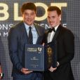 Li Ming et Louis Ducruet lors de la 15e édition du Golden Foot Hublot Award, remis à Iker Casillas le 7 novembre 2017 à l'hôtel Mériden à Monaco. © Bruno Bebert/Bestimage