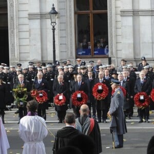 Le prince Charles à Londres le 12 novembre 2017 lors du Dimanche du Souvenir, commémoration sur le Cénotaphe de Whitehall des soldats tombés au champ d'honneur lors des deux Guerres mondiales.