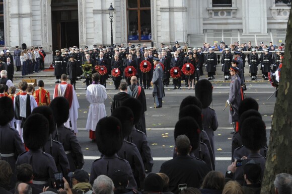 Le prince Charles à Londres le 12 novembre 2017 lors du Dimanche du Souvenir, commémoration sur le Cénotaphe de Whitehall des soldats tombés au champ d'honneur lors des deux Guerres mondiales.