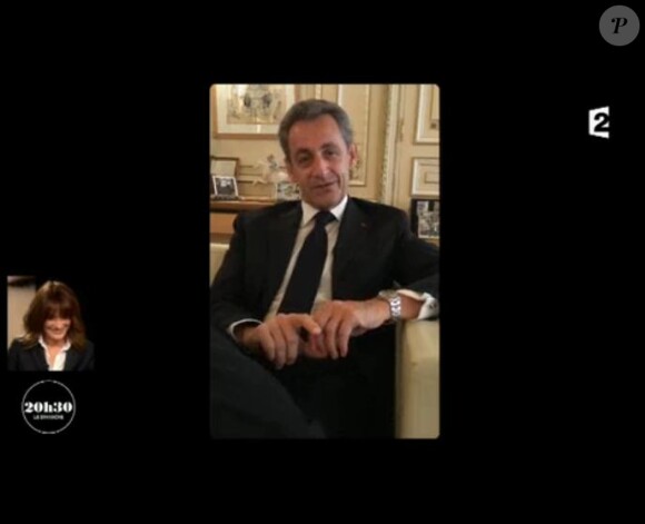 Nicolas Sarkozy a adressé un message à son épouse Carla Bruni-Sarkozy dans "20h30 le dimanche" sur France 2 le 12 novembre 2017.