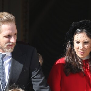 Tatiana Casiraghi (Tatiana Santa Domingo), son mari Andrea Casiraghi et leur fils Sacha - La famille princière de Monaco au balcon du palais lors de la fête nationale monégasque, à Monaco, le 19 novembre 2017. © Dominique Jacovides/Bestimage