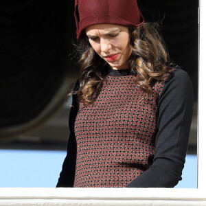 Charlotte Casiraghi - La famille princière de Monaco au balcon du palais lors de la fête nationale monégasque, à Monaco, le 19 novembre 2017. © Dominique Jacovides/Bestiumage