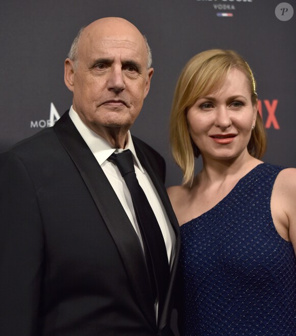 Jeffrey Tambor et sa femme Kasia le 8 janvier 2017 lors de la soirée de la Weinstein Company et de Netflix après les Golden Globes 2017.