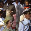La reine Elizabeth II et le duc d'Edimbourg en novembre 1983 à Nairobi lors de commémorations.
