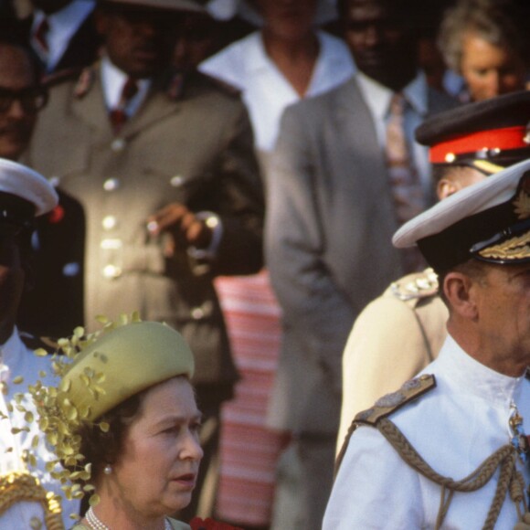 La reine Elizabeth II et le duc d'Edimbourg en novembre 1983 à Nairobi lors de commémorations.