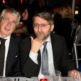 Exclusif - Michel Boujenah et Haïm Korsia (Le Grand Rabbin de France) - Soirée de gala du 25ème anniversaire de la "Tsédaka" (Solidarité de la Communauté Juive de France envers les israélites et non israélites démunis) au Pavillon Vendôme à Paris, le 27 novembre 2017. © Erez Lichtfeld/Bestimage