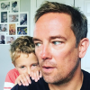 Simon Thomas et son fils Ethan (8 ans) sur une photo publiée sur Instagram le 18 août 2017