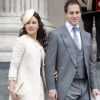 Lord Frederick (Freddie) Windsor et Sophie Winkleman (Lady Frederick Windsor) quittant la cathédrale Saint Paul en juin 2012 après la messe pour le jubilé de diamant de la reine Elizabeth II.