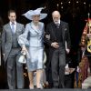 Lord Frederick (Freddie) Windsor et Sophie Winkleman (Lady Frederick Windsor) quittant avec le prince et la princesse Michael de Kent la cathédrale Saint Paul en juin 2012 après la messe pour le jubilé de diamant de la reine Elizabeth II.