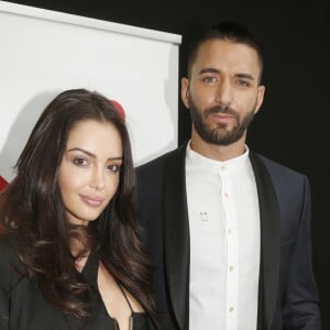 Nabilla Benattia et son compagnon Thomas Vergara - Photocall de la conférence de rentrée du pôle Tv de NRJ Group à la brasserie Polpo à Levallois Perret. Le 28 juin 2017 Christophe Aubert via Bestimage