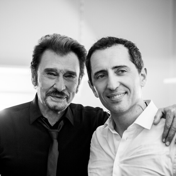 Exclusif - Johnny Hallyday, Gad Elmaleh - Dernier jour du spectacle de Gad Elmaleh "20 ans de scène" au Palais des Sports, le 20 décembre 2014.