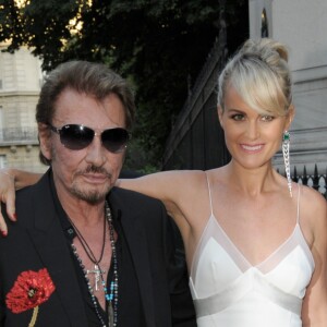 Johnny Hallyday et sa femme Laeticia Hallyday - Arrivée des people à la soirée "Vogue Paris Foundation Gala" au palais Galliera à Paris, le 6 juillet 2015.