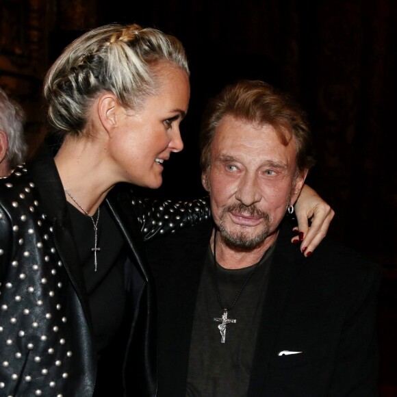 Exclusif - Johnny Hallyday et sa femme Laeticia à Paris le 8 janvier 2014.