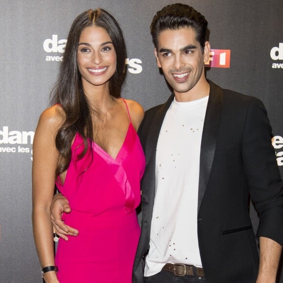 Tatiana Silva et son danseur Christophe Licata lors du photocall de présentation du jury et des nouveaux couples de "Danse avec les Stars" au siège de TF1 à Boulogne-Billancourt, le 28 septembre 2017. © Pierre Pérusseau/Bestimage