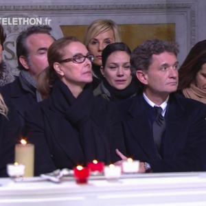 Nathalie Péchalat en larmes aux obsèques de Johnny Hallyday à Paris. Le 9 décembre 2017.