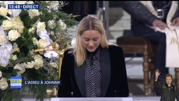 Marion Cotillard - Obsèques de Johnny Hallyday à la Madeleine à Paris, le 9 décembre 2017