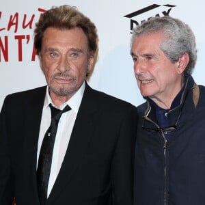 Johnny Hallyday et Claude Lelouch - Avant-première de 'Salaud on t'aime' à l'UGC Normandie sur les Champs-Elysées à Paris le 31 mars 2014.