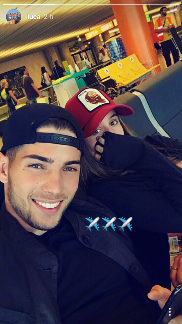 Luca Zidane part en vacances avec une charmante jeune femme. Photo extraite d'une story sur Instagram le 29 mai 2017.