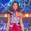 Miss Alsace : Joséphine Meisberger en tenue du 14 juillet - Concours Miss France 2018. Sur TF1, le 16 décembre 2017.