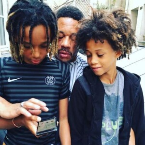 JoeyStarr avec ses fils Matisse et Kalil sur Instagram, le 31 juillet 2017.
