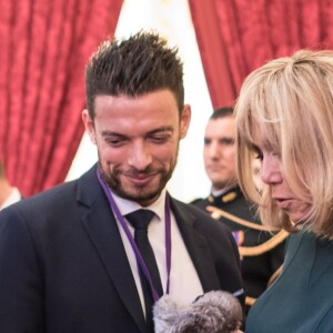 Brigitte Macron lors de l'arbre de Noël de l'Elysée à Paris le 13 décembre 2017. © Eliot Blondet / Pool / Bestimage