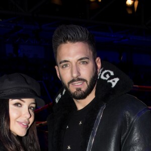 Nabilla Benattia et son compagnon Thomas Vergara - Soirée boxe No Limit - Episode II dans l'enceinte du Palais des Sports de Levallois-Perret, le 14 décembre 2017. © Cyril Moreau/Bestimage