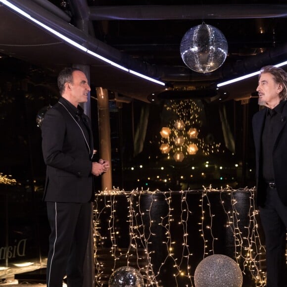 Exclusif - Nikos Aliagas, Serge Lama et Jonathan Lambert - Enregistrement de l'émission "Toute la musique qu'on aime" présentée par Nikos Aliagas à Paris le 4 décembre 2017. L'émission sera diffusée sur TF1 le 31 décembre 2017. © Cyril Moreau / Bestimage