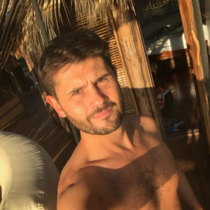 Christophe Beaugrand au Mexique, torse nu, le 3 janvier 2018.