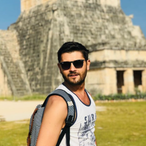 Christophe Beaugrand à Chichen Itza (Mexique) fin décembre 2017.